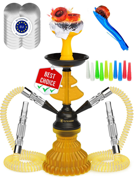 Yellow Hookah set with everything Hookah Set 2 Hose Hookah LilOne