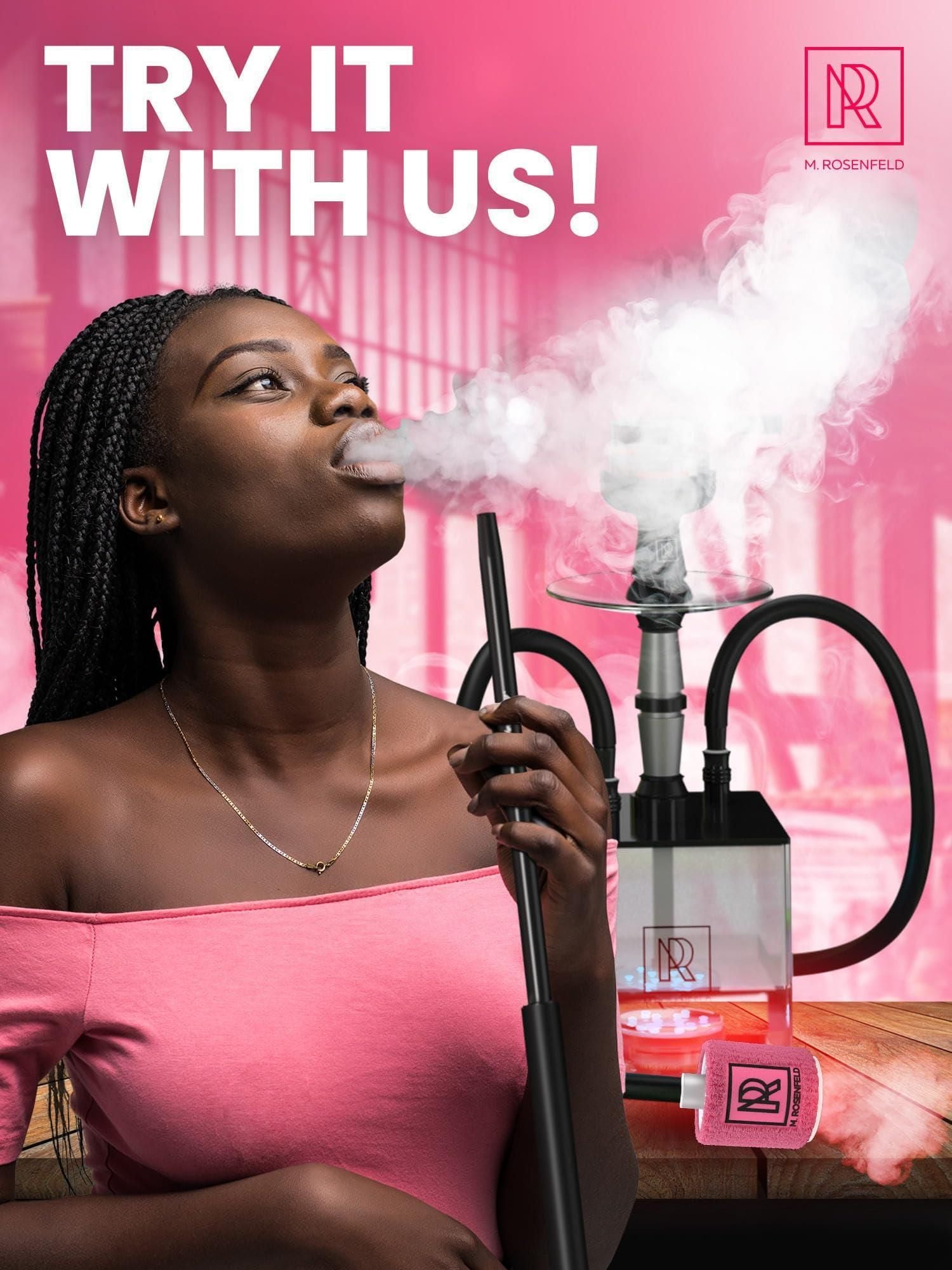 Silver Mini Hookah Pump Hookah Starter with 1000 mAh Rechargeable Battery Electric Hookah Starter Vacuum Kit with Led Light