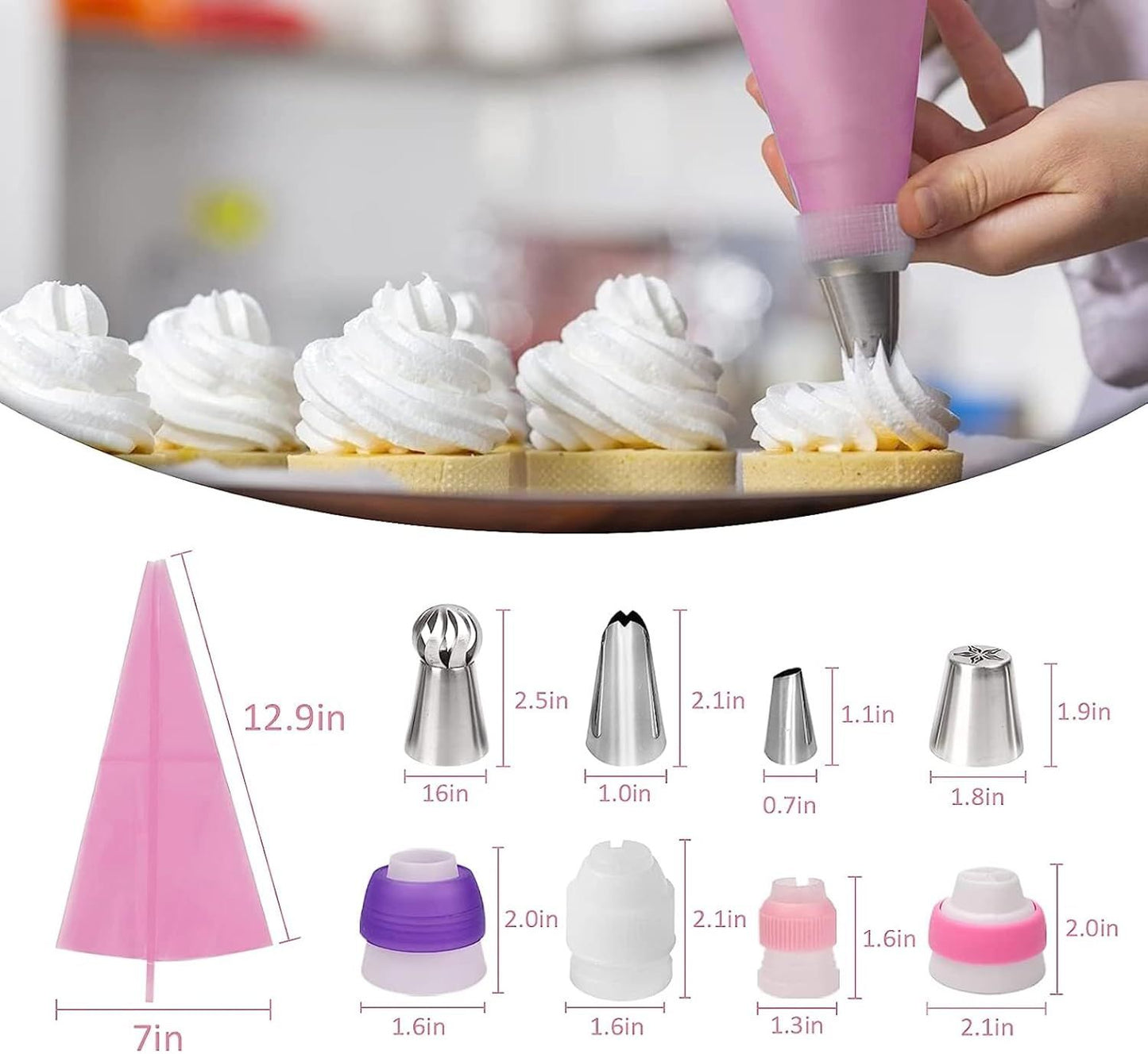 359PCs Cake Decorating Baking Supplies Kit, Baking Set with 66 Piping Tips, Icing Bags and Tips Set for Beginners,Baking Tools,Cupcake Decorating Kit