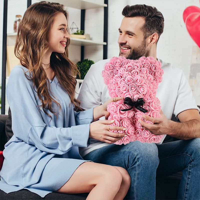 40cm Large Teddy Rose Bear Artificial Flowers Rose Bears with Light Box Anniversary Valentine's Wedding Birthday Christmas Gift