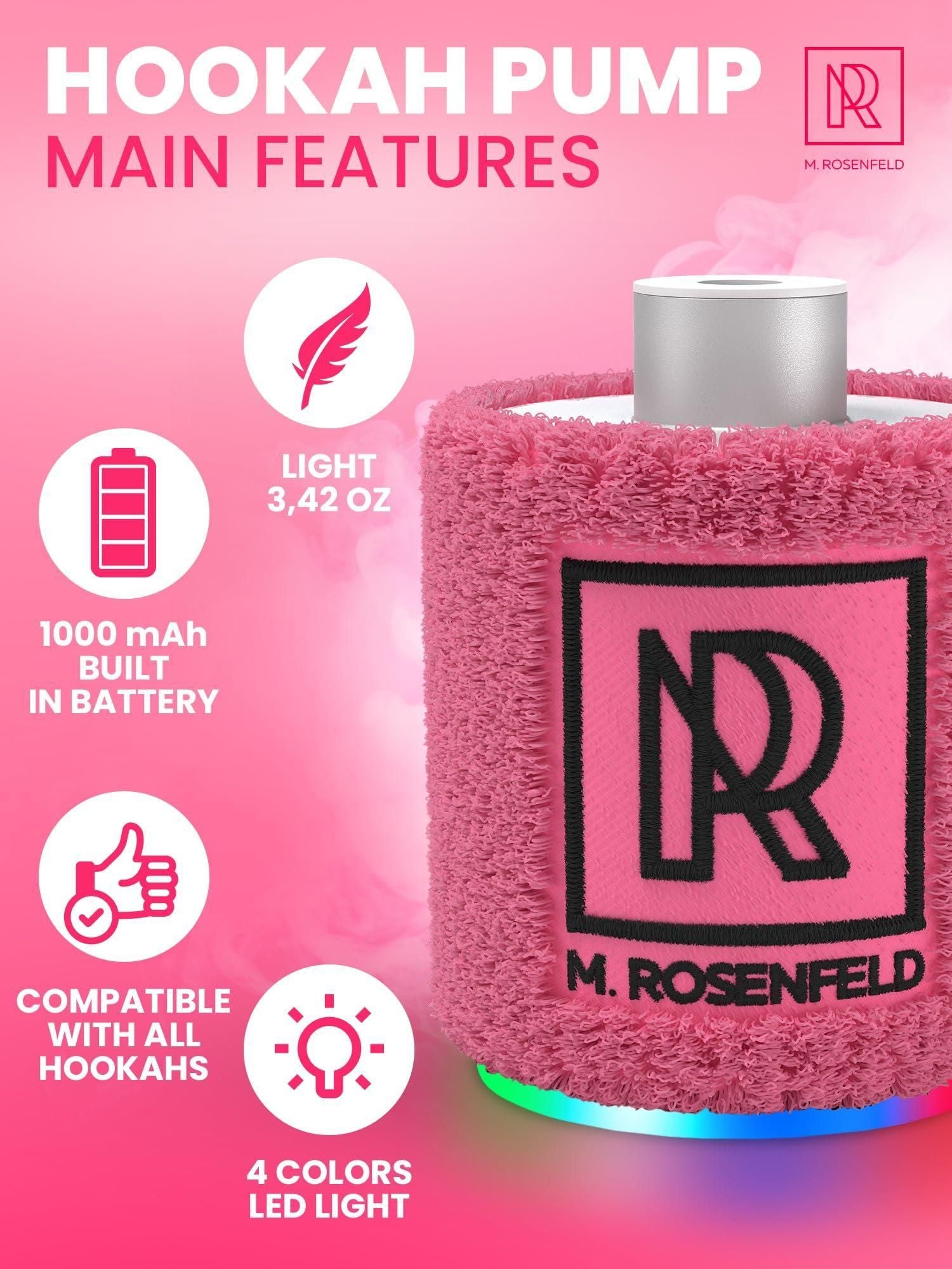 Silver Mini Hookah Pump Hookah Starter with 1000 mAh Rechargeable Battery Electric Hookah Starter Vacuum Kit with Led Light