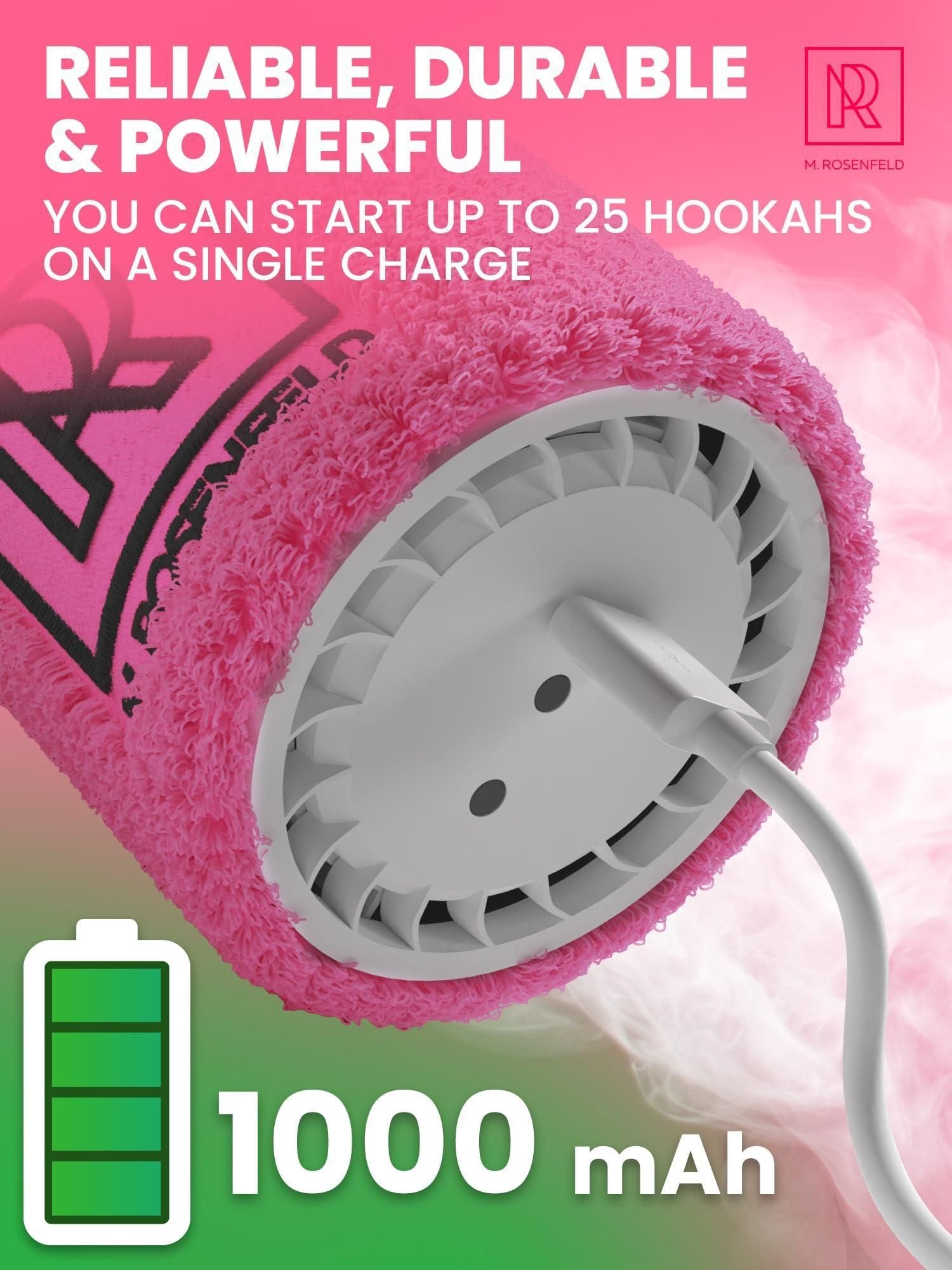 Silver Mini Hookah Pump Hookah Starter with 1000 mAh Rechargeable Battery Electric Hookah Starter Vacuum Kit with Led Light